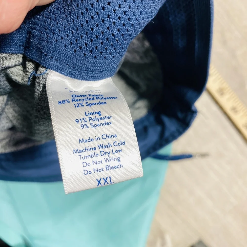 Fair‎ Harbor Swim Trunks Shorts Mens 2XL Blue Aqua Lined Boardshorts Drawstring